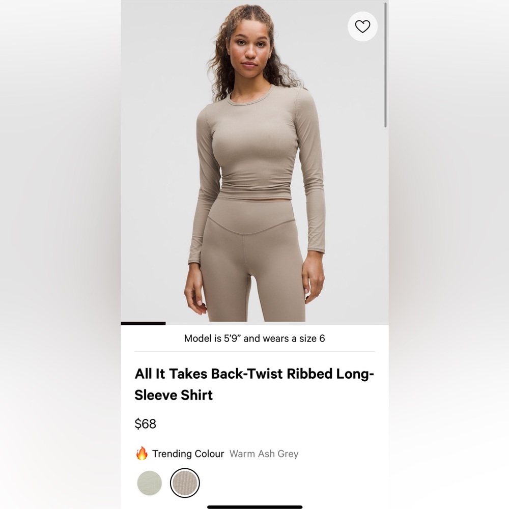 Lululemon All It Takes Back-Twist Ribbed Long-Sleeve Shirt